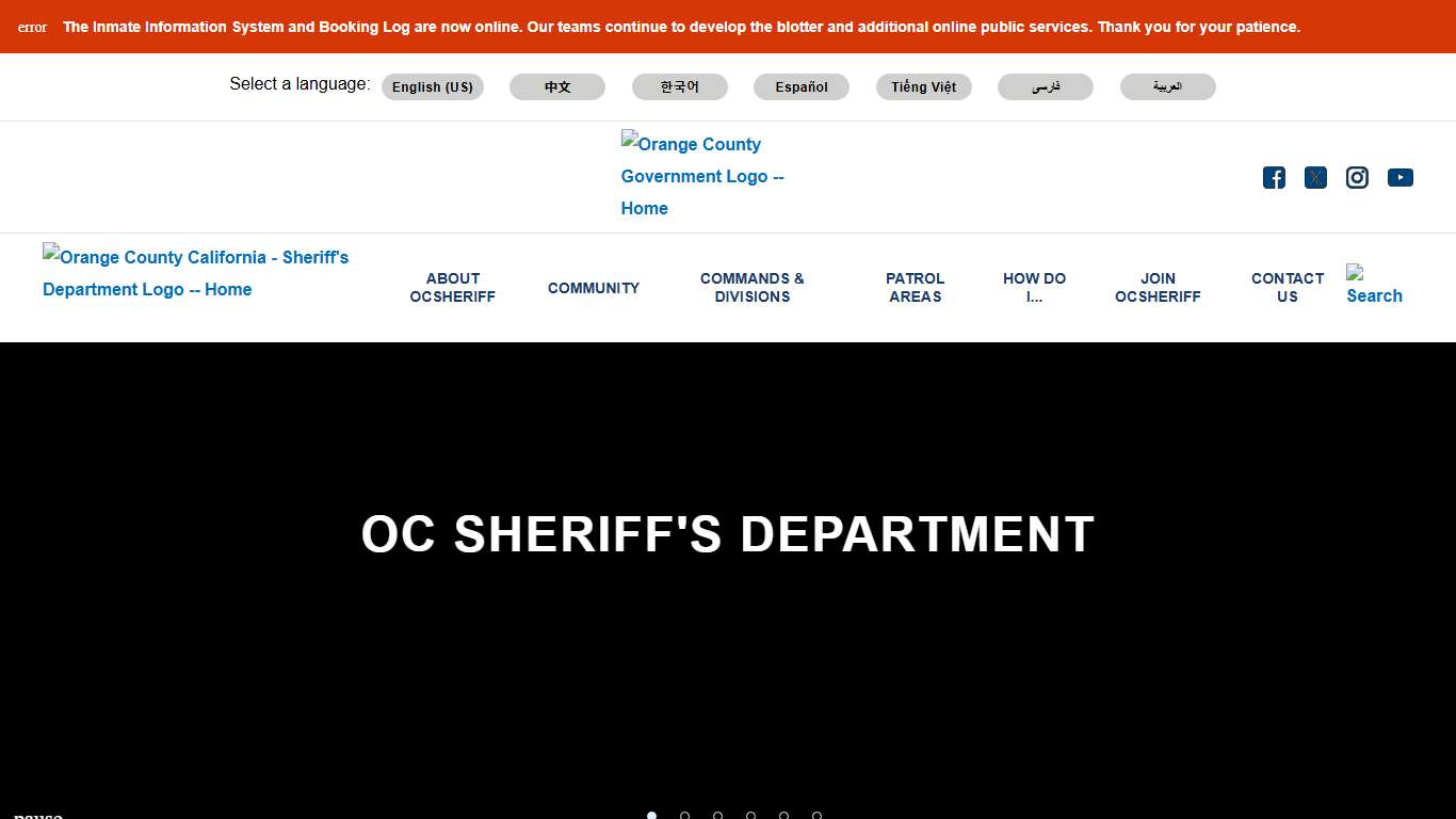 OC Sheriff's Department, CA Orange County California - Sheriff's Department